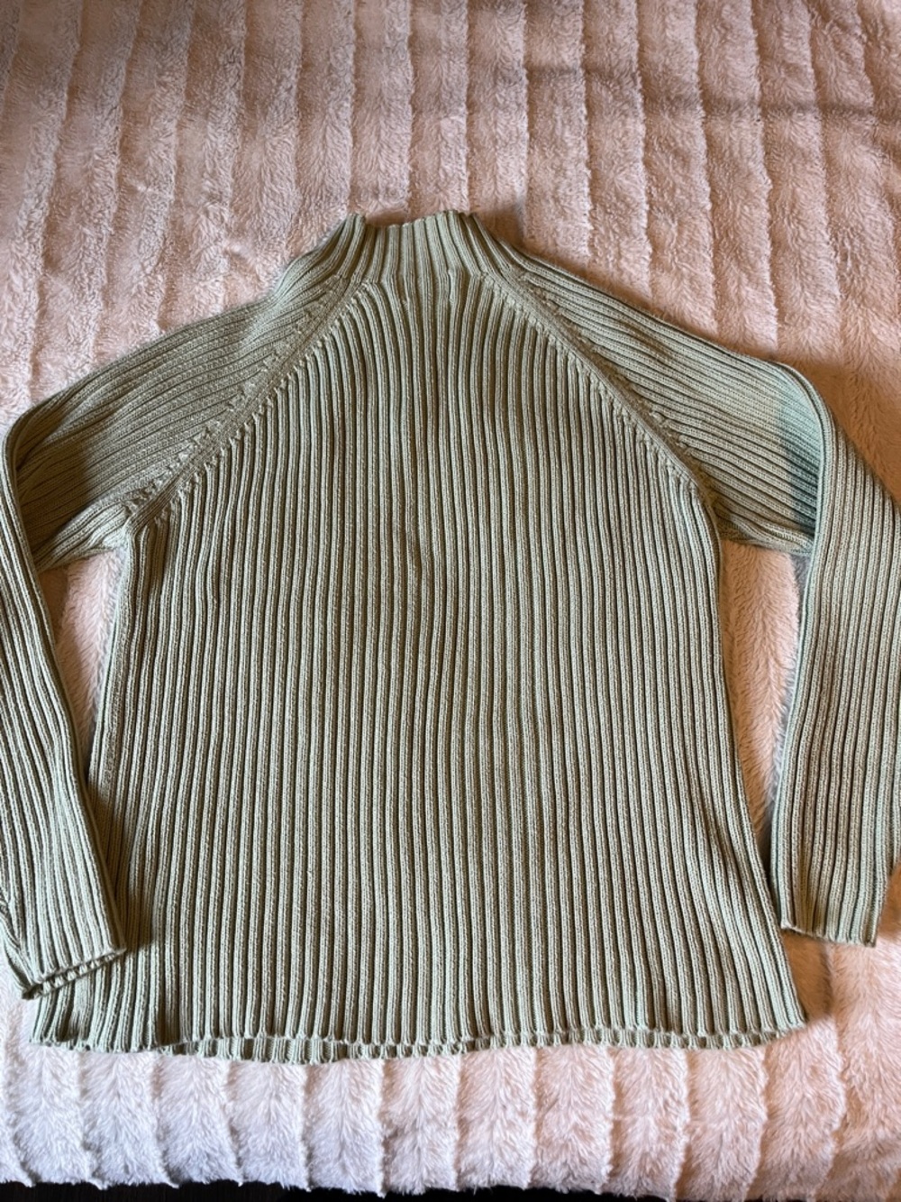 St. John's Bay Ribbed Mock Neck Sweater in Sage Green